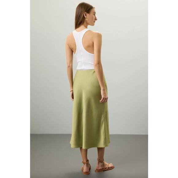 Jason Wu Green Satin Slip Skirt Sz 2 - Picture 3 of 8